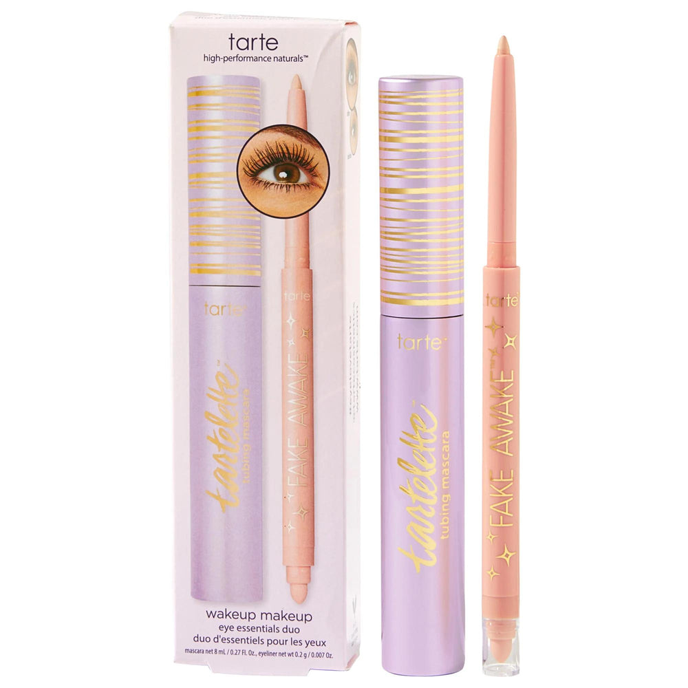 WakeUp Makeup Essentials Duo Set by Tarte - Vegan, Cruelty-Free Eye Enhancement Makeup Kit for Smudgeproof, 24-Hour Wear Tarte WakeUp Makeup Essentials Duo Set - Smudgeproof, Vegan Eye Makeup makeup essentials, vegan cosmetics, cruelty-free beauty products, eye enhancement makeup, chemical-free makeup, tarte makeup, duo set, smudgeproof mascara, instant brightening eye highlight, vegan beauty, cruelty-free cosmetics, makeup kits, beauty gifts, morning routine, busy mornings, travel makeup, makeup for sensit