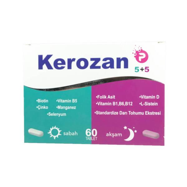 Kerozan P 60 Tablet: Vitamin B5, Zinc, Biotin, Folic Acid & Selenium Dietary Supplement for Enhanced Hair, Skin, Nails & Immune Support Kerozan P 60 Tablet: Vitamin Supplement for Hair, Skin & Immune Support Kerozan P 60 Tablet, Dietary Supplement, Vitamin B5 supplement, Zinc supplement, Biotin 2500 ug, Folic Acid Supplement, Vitamin D3 10ug, Selenium Supplement, multivitamin, mineral supplement, hair skin nails, energy boost, immune support, biotin, zinc, selenium, folic acid, vitamin d3, vitamin b5, mille