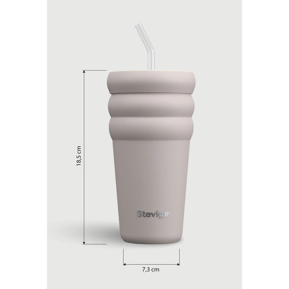 Stevig Bubble Stainless Steel Thermos in Crushed Rock 600ml