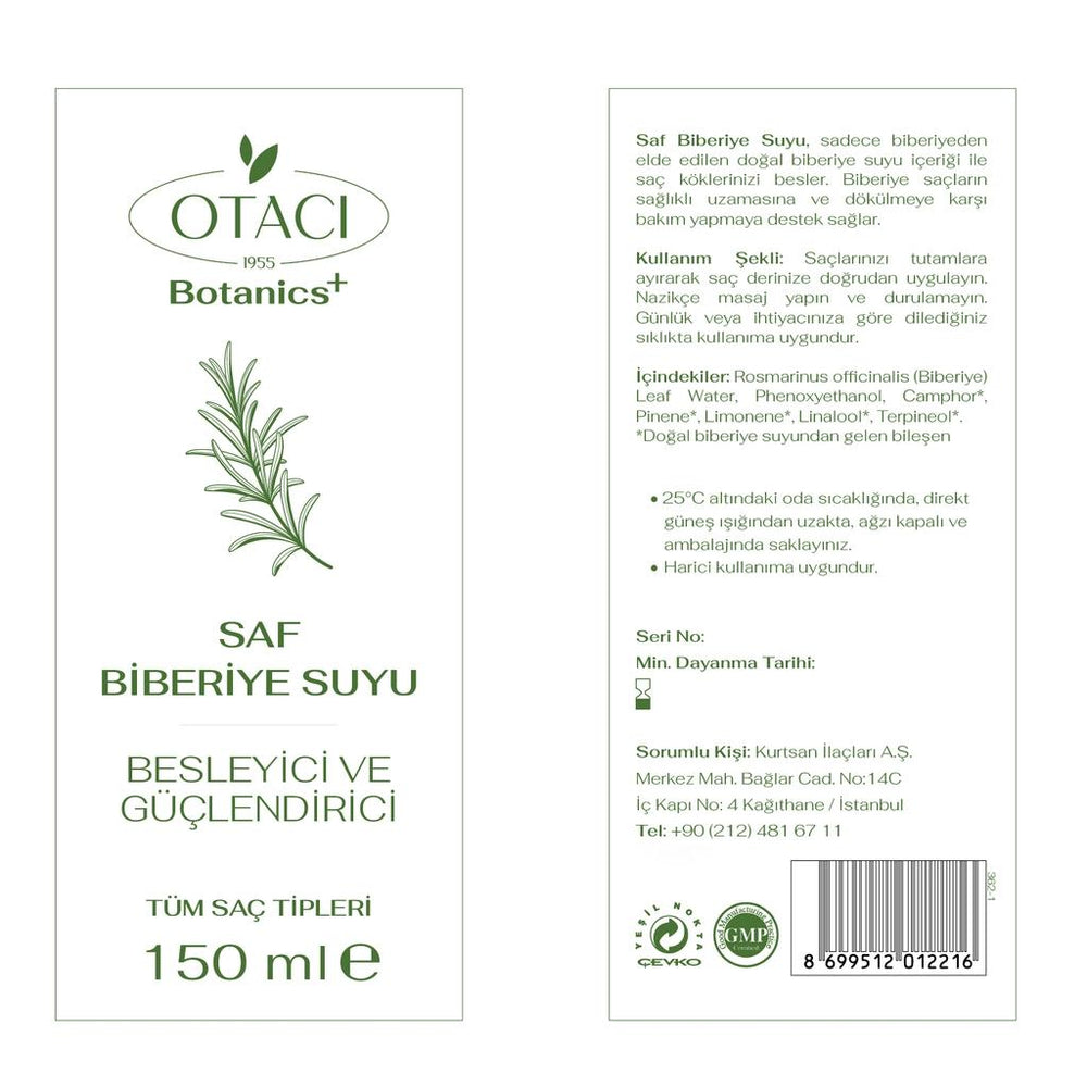 Otaci Botanics Pure Rosemary Water Toner for Balanced Skin 150 ml
