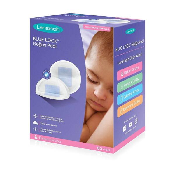 Lansinoh Blue Lock Breast Pads - Ultra-Thin, Discreet Nursing Pads for Breastfeeding Mothers - 60 Count - Baby Care