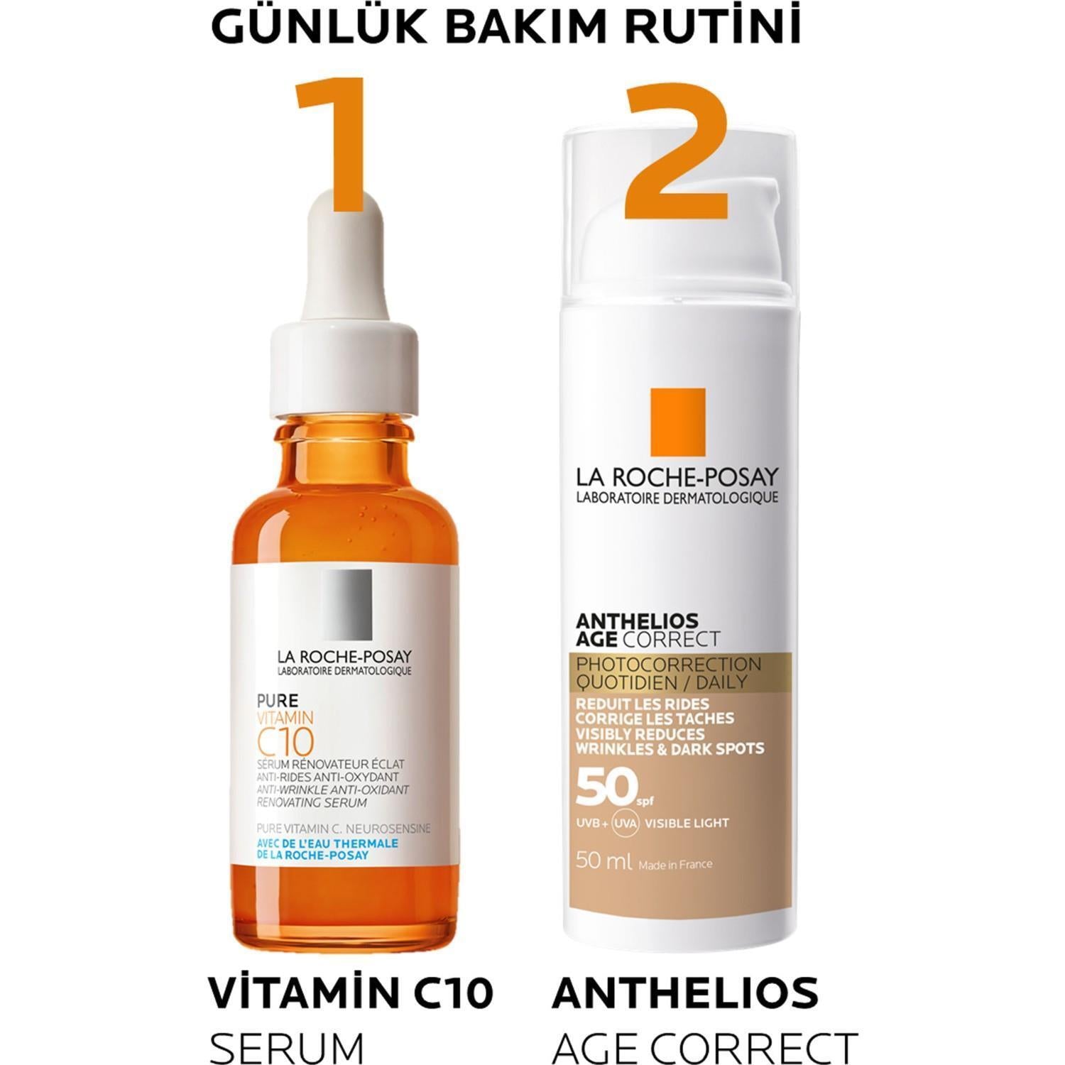 La Roche Posay Anthelios Age Correct Daily Tinted Cream SPF50+ - Tinted Sunscreen Cream for Anti-Aging & Sensitive Skin - image 5