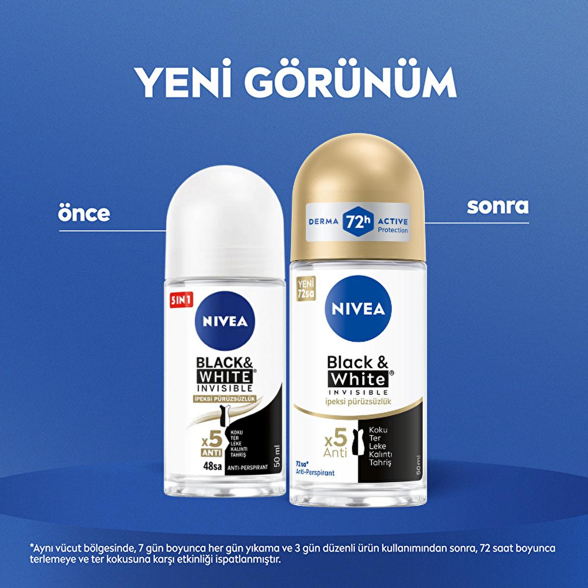 nivea black and white invisible roll-on deodorant 50ml, nivea deodorant for women 72 hour protection Nivea Black & White Invisible Roll-On Women’s Deodorant - 72 Hour Protection | 1.69 fl oz Nivea Black & White Invisible Deodorant 50ml nivea, deodorant, women, roll-on, black-and-white, invisible, antiperspirant, body-care, personal-care, ai-generated