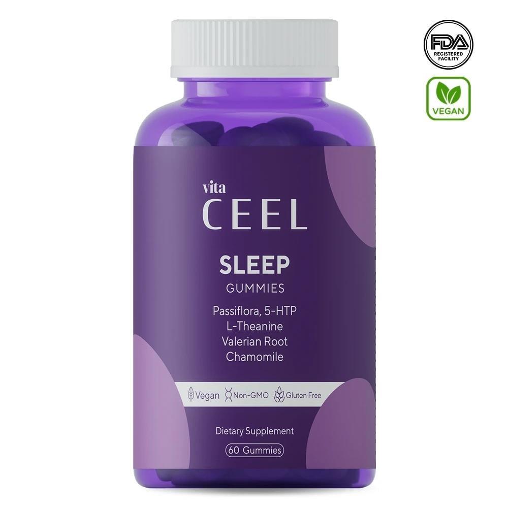 Vita Ceel Sleep Supplement Gummies for Adults - Natural Relaxation Support with Passiflora, 5-HTP, L-Theanine - 60 Count Vita Ceel Sleep Gummies - Natural Sleep Aid for Adults sleep supplement, natural sleep aid, relaxation gummies, adult dietary supplement, herbal sleep support, Passiflora, 5-HTP, L-Theanine, Valerian Root, Chamomile, chewable gummies, sleep support, relaxation support, natural ingredients, dietary supplement, sleep aid, relaxation aid, wellness, health supplements, adult sleep solutions, 