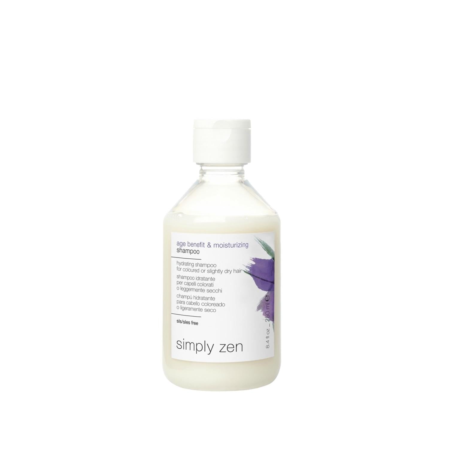 Simply Zen Moisturizing Shampoo - Hydrates & Nourishes Hair, Age-Benefiting Formula, 250 ml (8.45 fl oz) Simply Zen Moisturizing Shampoo - Hydrate & Nourish Hair moisturizing shampoo, age-benefiting hair care, Simply Zen shampoo, hydrating hair products, hair moisturizer, dry hair solution, damaged hair repair, healthy hair care, hair nourishment, cosmetic hair products, sulfate-free shampoo, natural hair care, hair hydration, anti-aging hair products