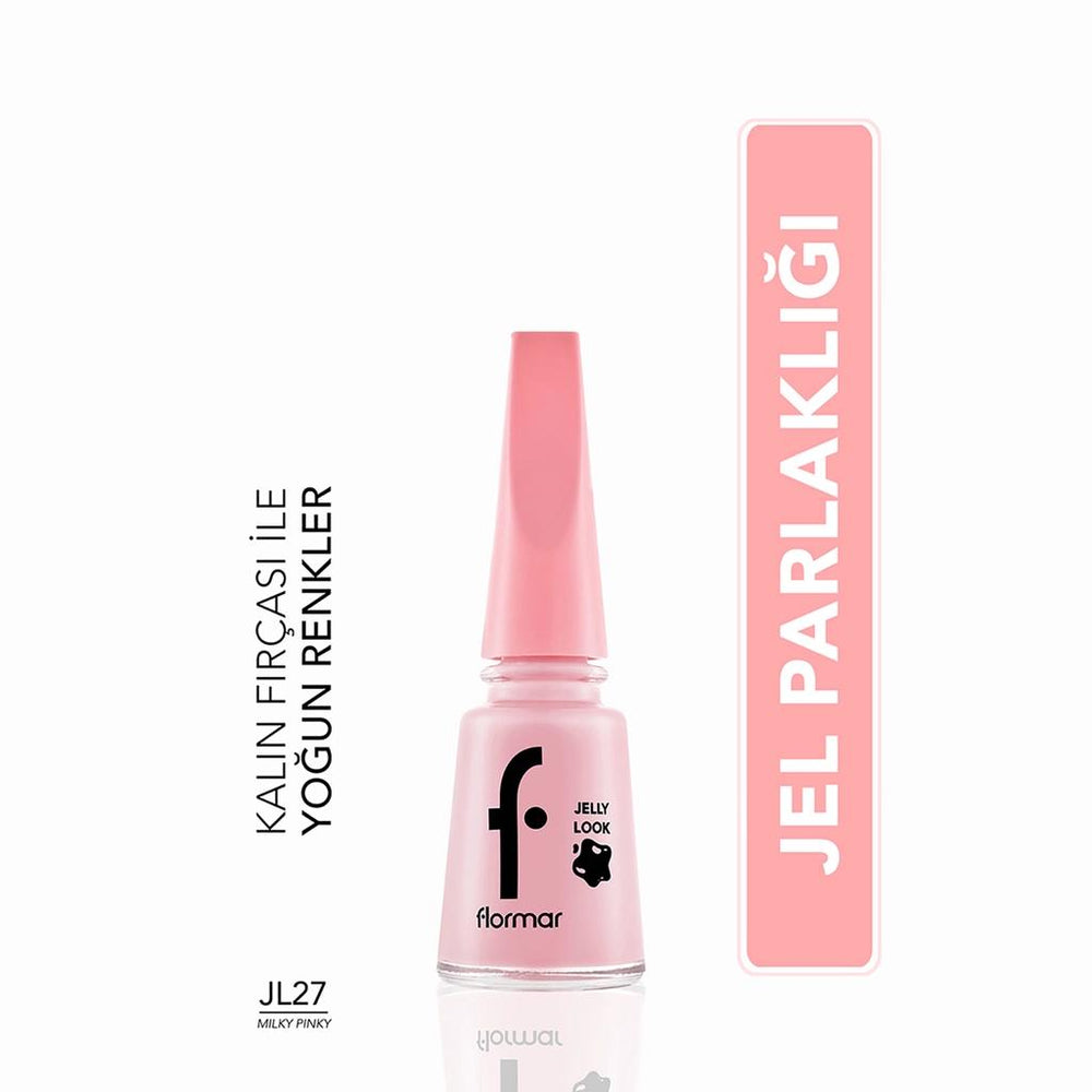 Flormar Jelly Look High-Shine Gel Effect Nail Polish JL27 Milky Pinky