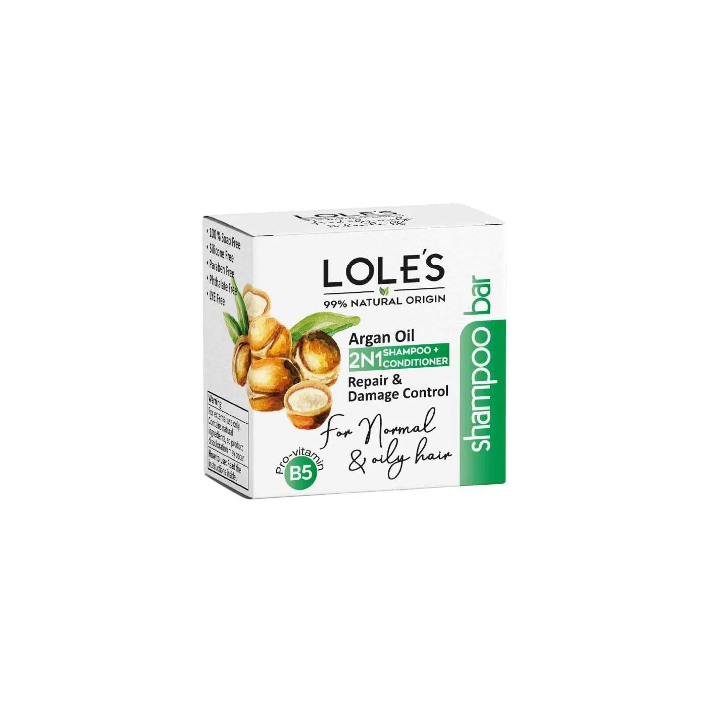 Loles Natural Shampoo Soap Bar with Argan Oil 100g