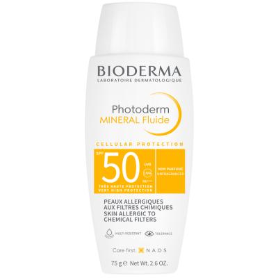Bioderma Photoderm Mineral Sunscreen Fluid SPF 50+ - Hypoallergenic, Water-Resistant, Fragrance-Free Sun Protection for Sensitive Skin Bioderma Photoderm SPF 50+ Mineral Sunscreen Fluid - Hypoallergenic & Water-Resistant Mineral Sunscreen, SPF 50+, Hypoallergenic Sunscreen, Fragrance-Free Sunscreen, Water-Resistant Sunscreen, Bioderma Photoderm, Sensitive Skin Care, Sun Protection, Dermatologically Tested, Outdoor Activities, Skin Care, Sunscreen, UVA Protection, UVB Protection