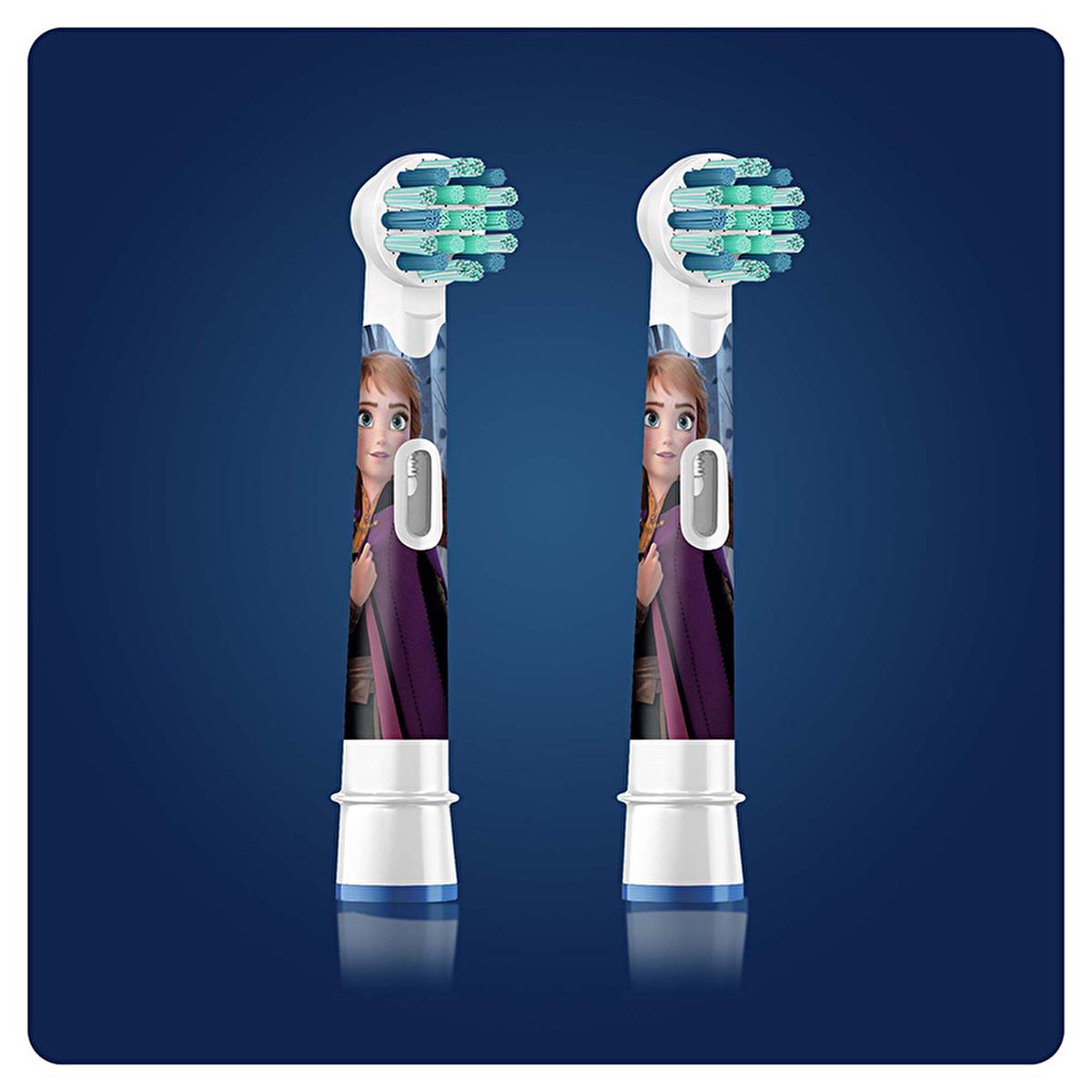 Oral-B Kids Electric Toothbrush Replacement Heads - Frozen 2 Theme, Gentle on Gums, Compatible with Oral-B Kids +3 Electric Toothbrushes Oral-B Kids Electric Toothbrush Replacement Heads - Frozen 2 Oral-B Kids Electric Toothbrush Replacement Heads, Frozen 2 Themed Toothbrush Heads, Children's Electric Toothbrush Accessories, Gentle Toothbrush Heads for Kids, Oral-B Electric Toothbrush Heads for Children, Kids Oral Care, Electric Toothbrush Replacement Heads, Disney Frozen 2 Kids Products, Oral Hygiene for C
