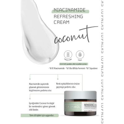 Skin401 Niacinamide Refreshing Cream - Vegan Skincare for All Skin Types, Minimizes Pore Visibility, Natural - view 2