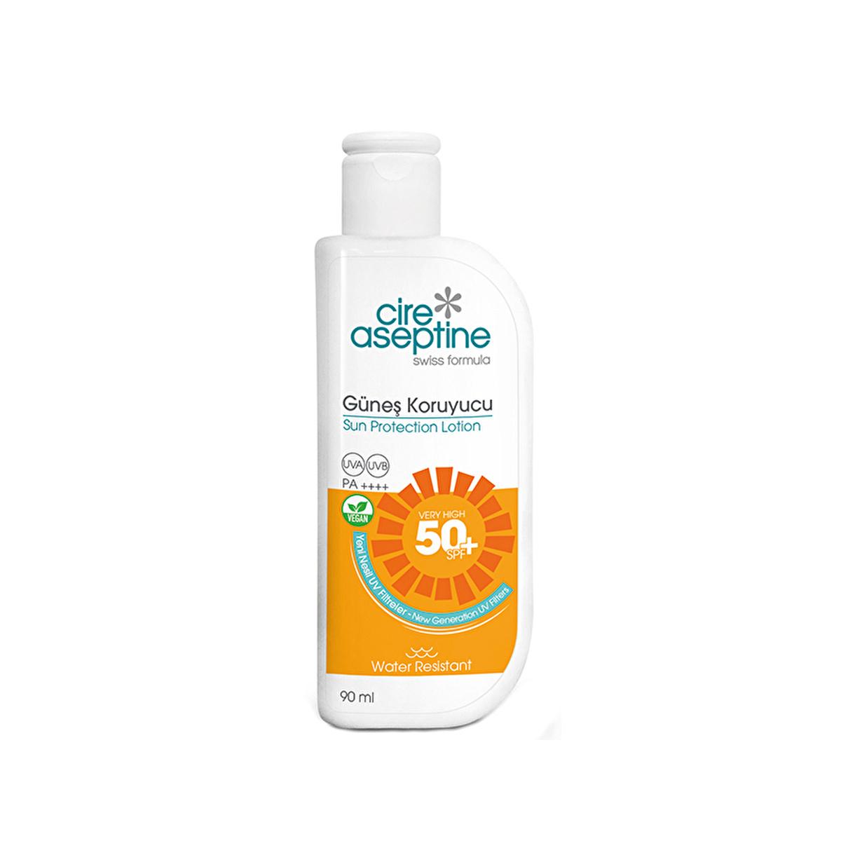 Cire Aseptine 50+ SPF Sunscreen Lotion: High UVA/UVB Protection, Vegan, Water Resistant - Dermatologically Tested, 90ml Cire Aseptine 50+ SPF Sunscreen: High UVA/UVB Protection sunscreen lotion, 50+ SPF sunscreen, vegan sunscreen, high UVA protection, sun protection lotion, water resistant sunscreen, dermatologically tested sunscreen, sunscreen for sensitive skin, broad spectrum sunscreen, PA++++ sunscreen, sunscreen, sunblock, UVA protection, UVB protection, sensitive skin sunscreen, vegan, cruelty-free, w