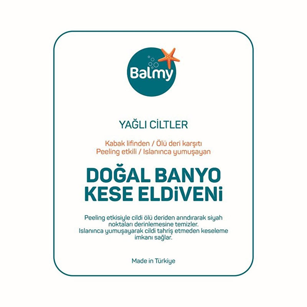 Balmy Exfoliating Bath Glove - Natural Loofah & Cotton, Exfoliates & Renews Skin, Turkish Bath Glove for Oily Skin - view 3