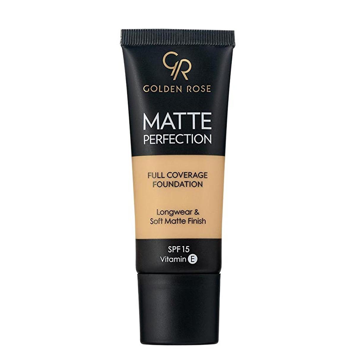 Golden Rose Matte Perfection Foundation - Long-Lasting, High Coverage, SPF 15 for All Skin Types Golden Rose Matte Foundation - Long Lasting & High Coverage matte foundation, long-lasting foundation, SPF 15 foundation, Golden Rose foundation, Makeup for all skin types, high coverage foundation, natural-looking finish, anti-aging makeup, Vitamin E foundation, flawless base, everyday makeup, makeup for sensitive skin, cosmetic foundation