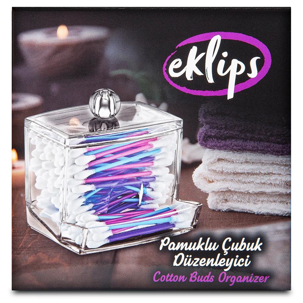 Eklips Cotton Swab Organizer Clear Acrylic Case
