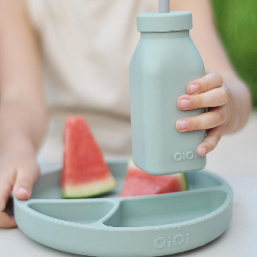 OiOi Silicone Baby Plate with Suction Base - Heat Resistant, Microwave & Oven Safe, Premium Food-Grade Silicone - Baby Care
