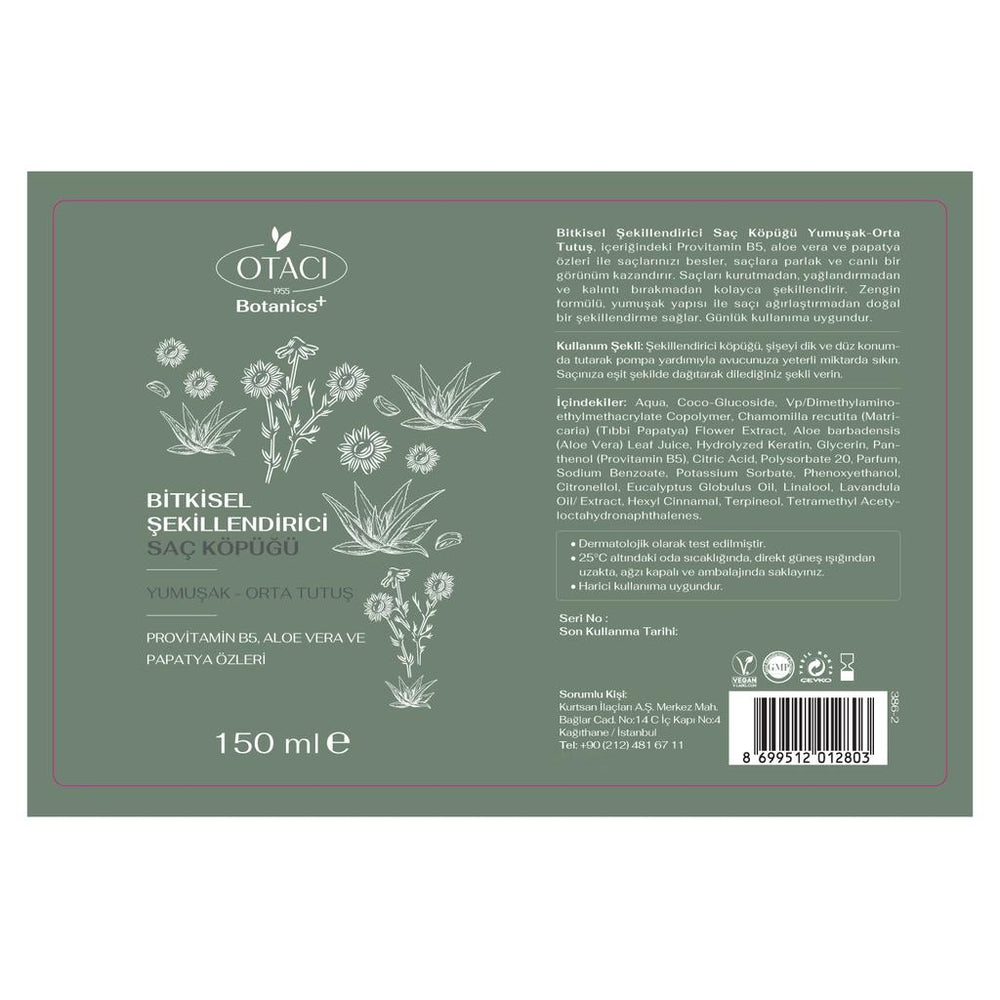 Otaci Botanics Herbal Styling Hair Mousse 150 ml