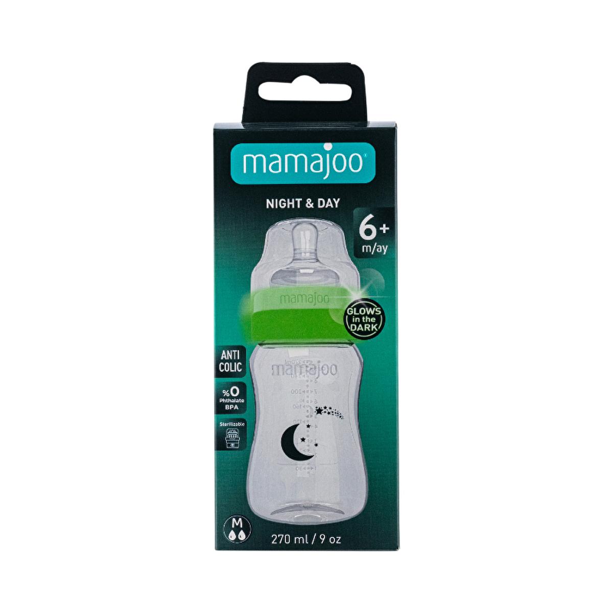 Mamajoo Night & Day Baby Bottle 270ml: Anti-Colic, BPA-Free, Glow-in-the-Dark - Perfect Infant Feeding for Colic Relief and Easy Nighttime Use Mamajoo Anti-Colic Baby Bottle - BPA Free, Nighttime Feeding baby bottle, anti-colic bottle, nighttime baby bottle, BPA-free baby bottle, infant feeding bottle, newborn bottle, Mamajoo bottle, baby bottle 270ml, colic relief, gas relief, baby feeding, infant bottle, feeding bottle, baby bottle, baby products, baby essentials, new parent gifts, gifts for new moms, bab
