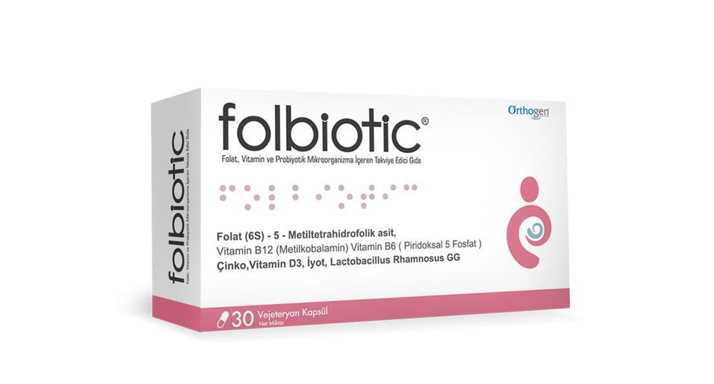 Folbiotic Folate Supplement - 30 Capsules for Pregnancy Support and Folate Deficiency - Vitamin & Supplement