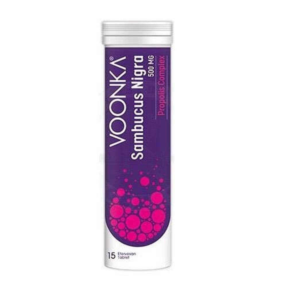 Voonka Sambucus Nigra Effervescent Tablets for Immune Support - 15 Count Voonka Sambucus Nigra Immune Support Supplement Sambucus Nigra supplement, Effervescent tablets for immune support, Vitamin C and Zinc supplement, Propolis health benefits, Natural immune system support, Dietary Supplement, Immune Health, Cold and Flu Season, Natural Ingredients, Sambucus Nigra, Vitamin C, Propolis, Zinc, Vitamin D