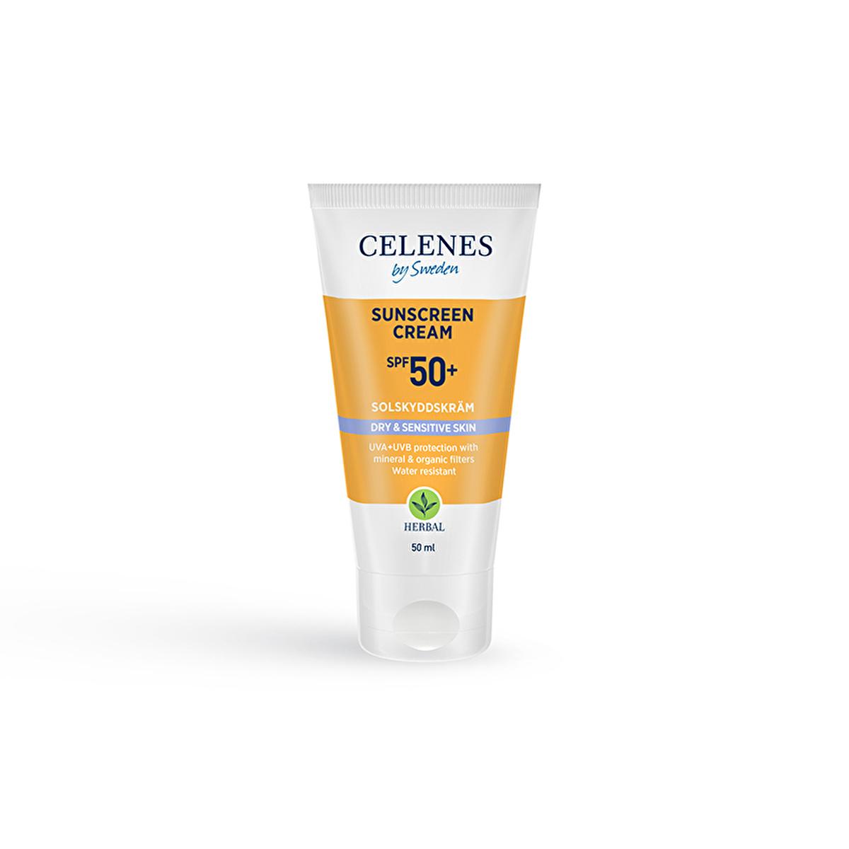 Celenes Herbal SPF 50+ Sunscreen: Hydrating UVA/UVB Protection for Dry, Sensitive Skin - Mineral &amp; Organic Filters Celenes SPF 50+ Sunscreen: Dry &amp; Sensitive Skin UVA/UVB Protection sunscreen for dry skin, sunscreen for sensitive skin, SPF 50+ sunscreen, mineral sunscreen, organic sunscreen, hydrating sunscreen, uva uvb protection, face sunscreen, celenes sunscreen, sun protection for sensitive skin, sunscreen, dry skin, sensitive skin, SPF 50+, mineral filter, organic filter, avocado oil, Nordic extracts, 