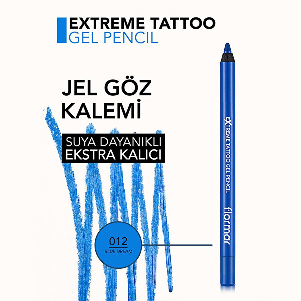 Flormar Extreme Tattoo Gel Eyeliner - 012 Blue Dream for Makeup Enthusiasts - view 5