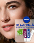 Nivea Moisturizing Lip Balm with Shine - 24 Hour Hydration, Dermatologically Tested - Lip Care for Dry, Chapped Lips Nivea Lip Balm: 24Hr Hydration & Shine lip balm, lip care, moisturizing lip balm, dermatologically tested lip care, Nivea lip balm, dry lip solution, chapped lip relief, shine lip balm, lip moisturizer, lip shine, sensitive skin lip care, 24 hour hydration lip balm