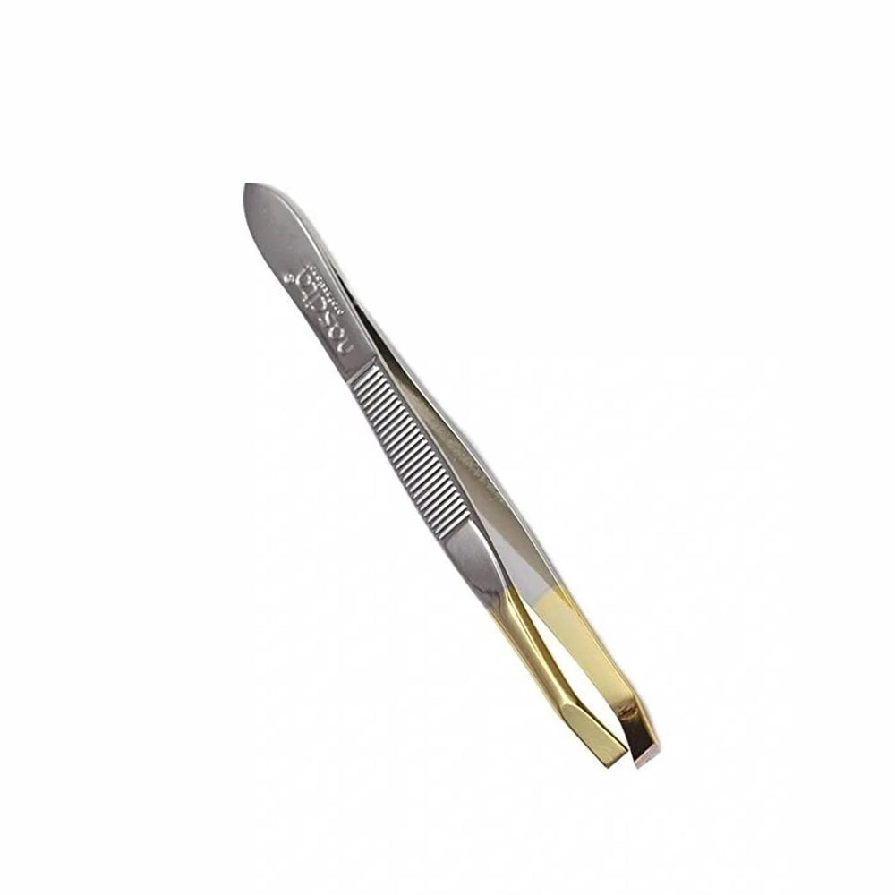 Nascita Half-Slanted Yellow Tweezers for Precise Grooming 1 pc