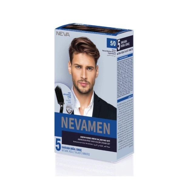 Neva Nevamen 5/0 Light Brown Ammonia-Free Hair Color Set