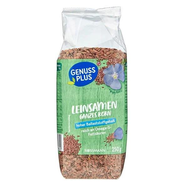 Genuss Plus Flax Seeds 250g: Omega-3, High Fiber, Vegan Protein - Boost Digestion, Heart Health & Bone Strength Naturally! Genuss Plus Flax Seeds: Omega-3, Fiber, Vegan Protein - Healthy! Flax seeds, Keten tohumu, Omega-3 seeds, High fiber seeds, Vegan protein source, Calcium rich seeds, Vitamin E seeds, Healthy seeds, Flaxseed for cholesterol, Plant-based omega 3, plant-based protein, high fiber, omega 3, calcium, vitamin E, vegan, lactose-free, digestion, heart health, bone strength, antioxidant, superfoo