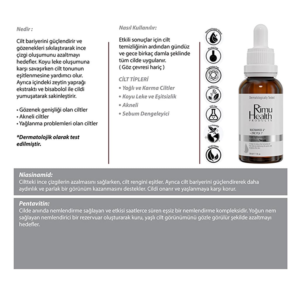 Rimu Health Niacinamide &amp; Zinc Pore Tightening Serum 30 ml