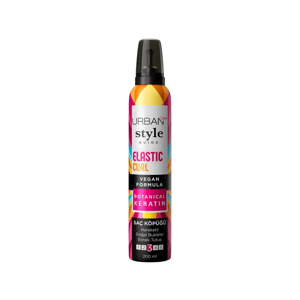 URBAN Care Elastic Curl Hair Styling Mousse - 200ml, Natural Look, Flexible Hold for Curly Hair - Hair Spray