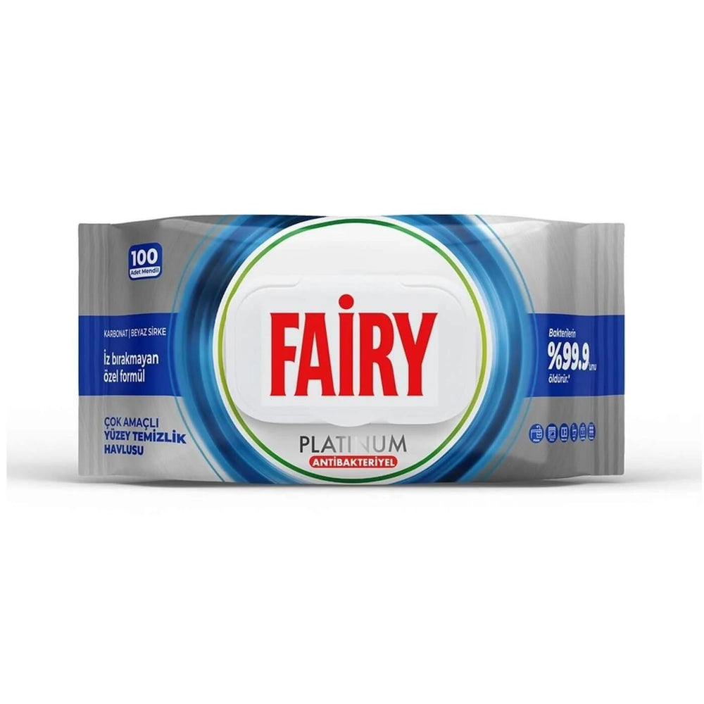 Fairy Platinum Surface Cleaning Wipes with Vinegar & Baking Soda 100-Pack