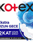 Kotex Ultra Gece Hijyenik Ped - Overnight Sanitary Pads for Women, Leakproof & Comfortable Feminine Hygiene Products - image 3