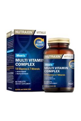 nutraxin mens multi vitamin complex tablets front view, nutraxin mens multi vitamin complex tablets side view Nutraxin Men's Multi Vitamin Complex - 60 Tablets Nutraxin Men's Multi Vitamin Complex | 60 Tablets nutraxin, mens-multi-vitamin, dietary-supplement, vitamins-and-minerals, wholesome-health, mens-health, multivitamin, daily-nutrition, ai-generated, tablets