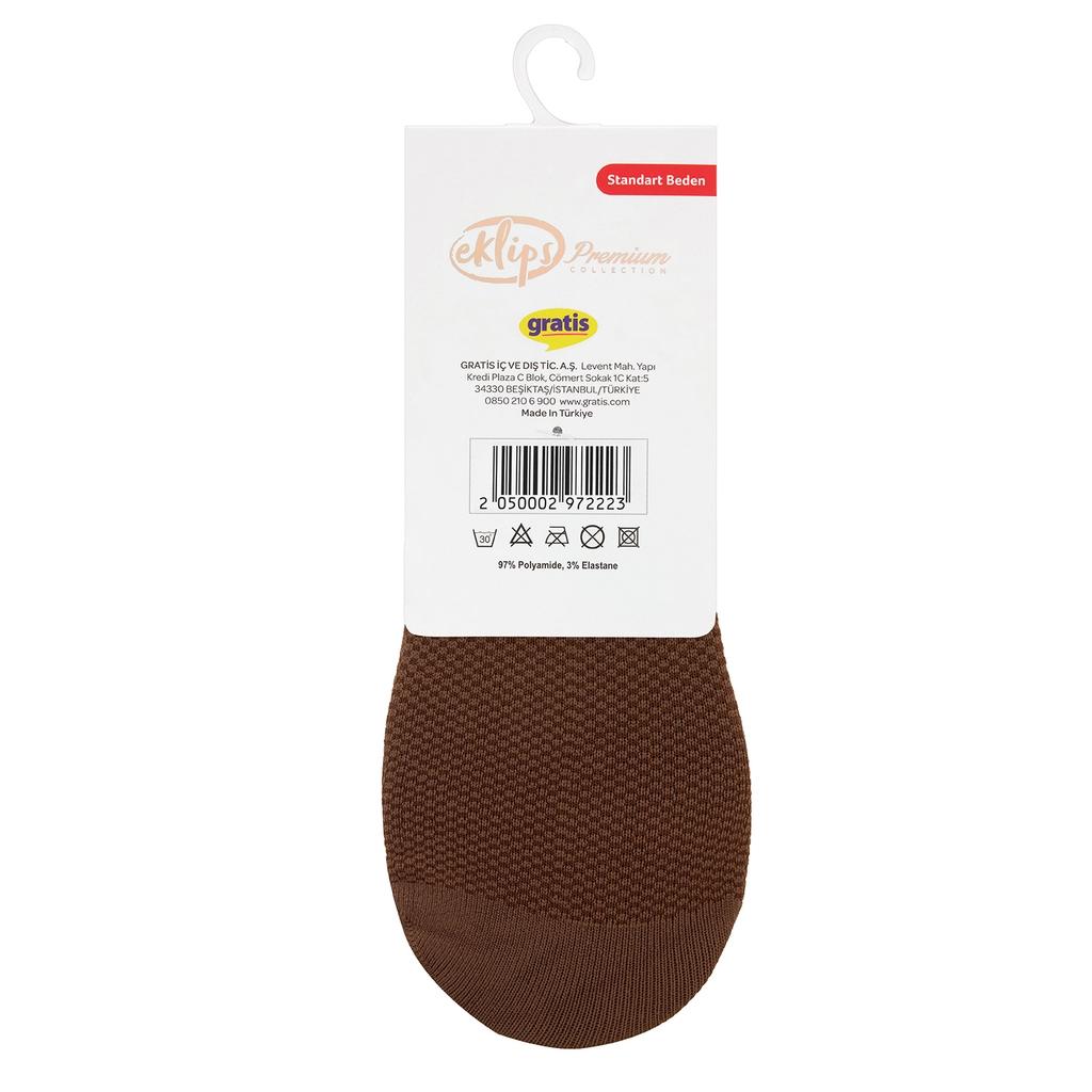 Eklips Premium Micro No-Show Socks Invisible Fit Brown 2-Pack