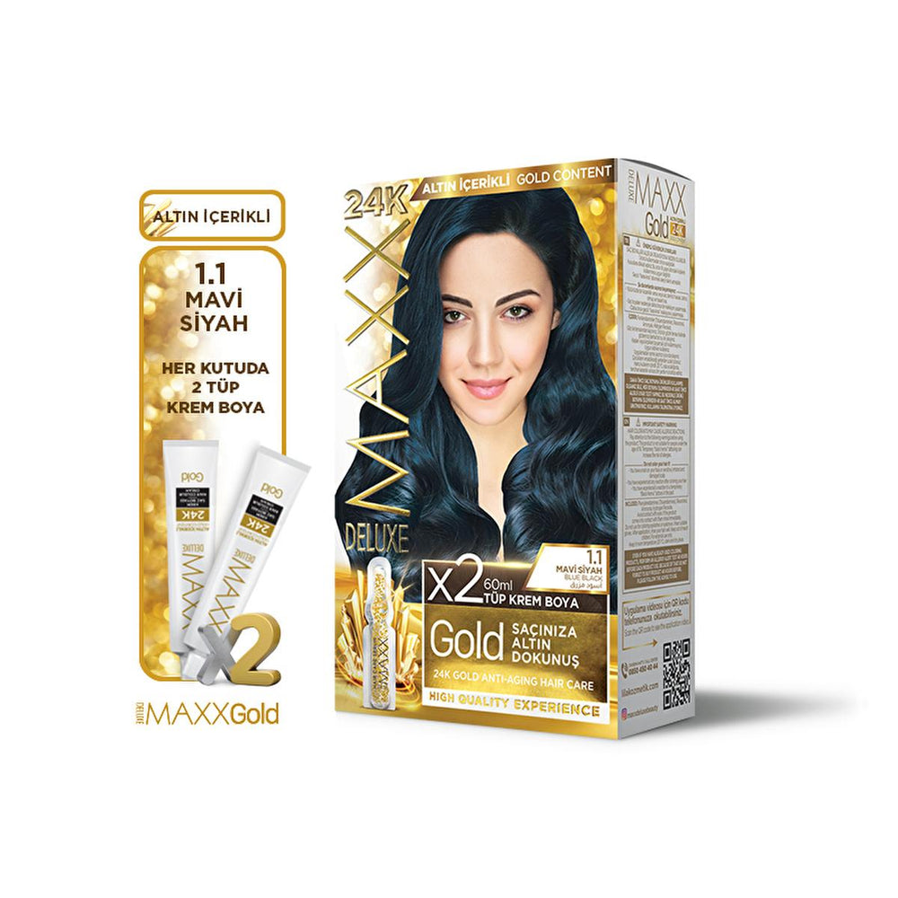 Maxx Deluxe Golden Beauty 24K Hair Dye - Nourishing, Vibrant Color with Avocado Oil & Gold Particles - Hair Dye