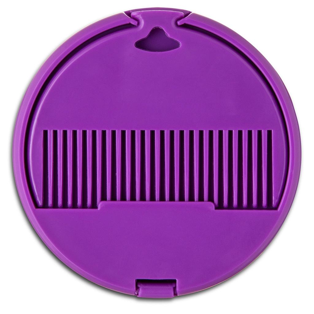 Eklips Purple Folding Pocket Mirror &amp; Comb Set