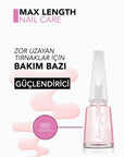 Flormar Max Length Nail Base Coat 000 Transparent for Growth