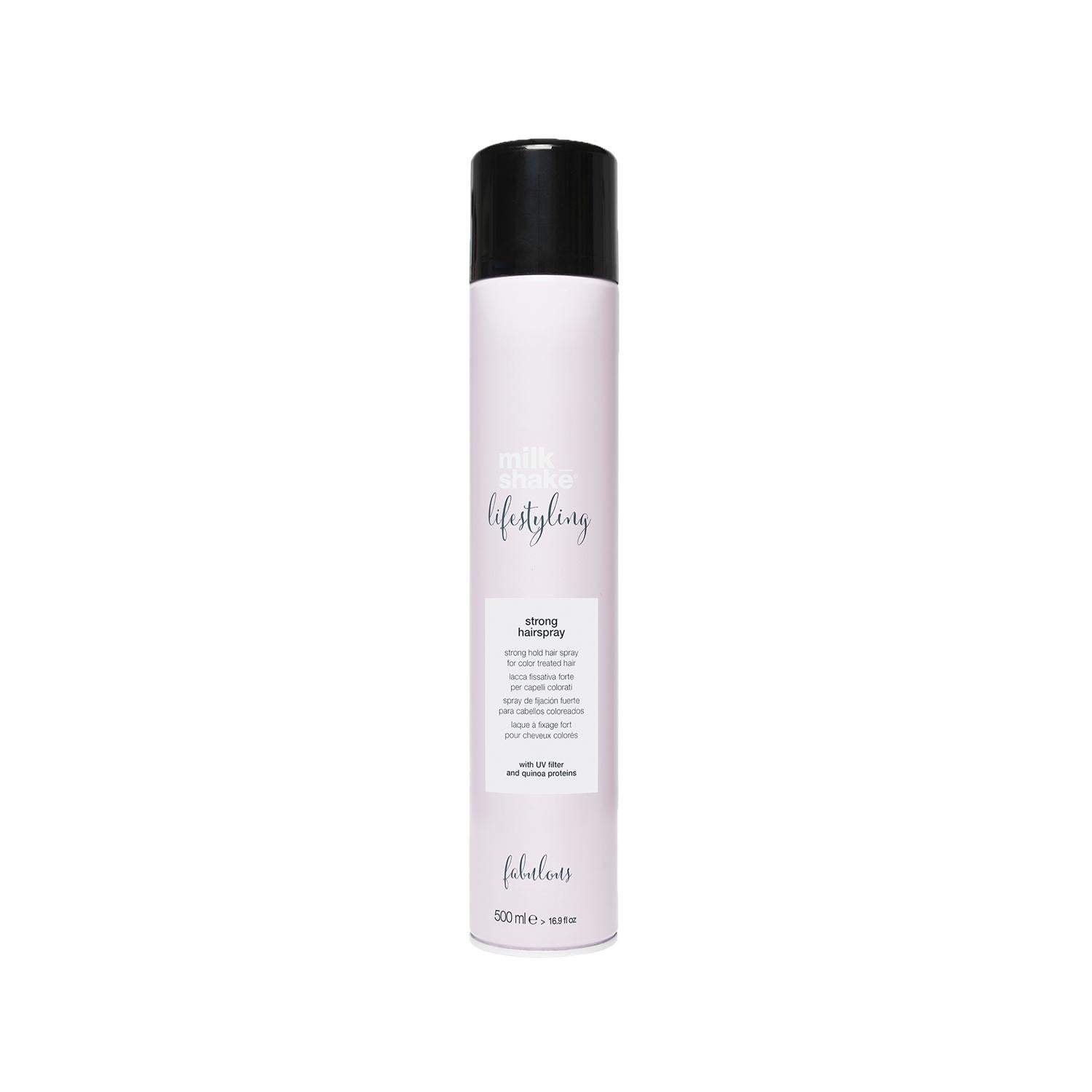 milk_shake Lifestyling Strong Sabitleyici Sprey 500 ml - Strong Hold Hair Styling Spray for Long-Lasting Hairstyle Control milk_shake Strong Hold Hair Spray for Long-Lasting Style hair styling spray, strong hold hairspray, milk_shake Lifestyling, 500ml hair spray, long-lasting hairstyle hold, hair care, styling products, strong hold, long-lasting hold, hair control, styling spray, hairspray, milk_shake products