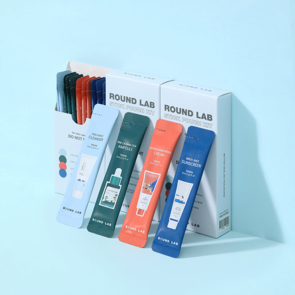 Round Lab Stick Pouch Kit 4-Step Nourishing Trial Set