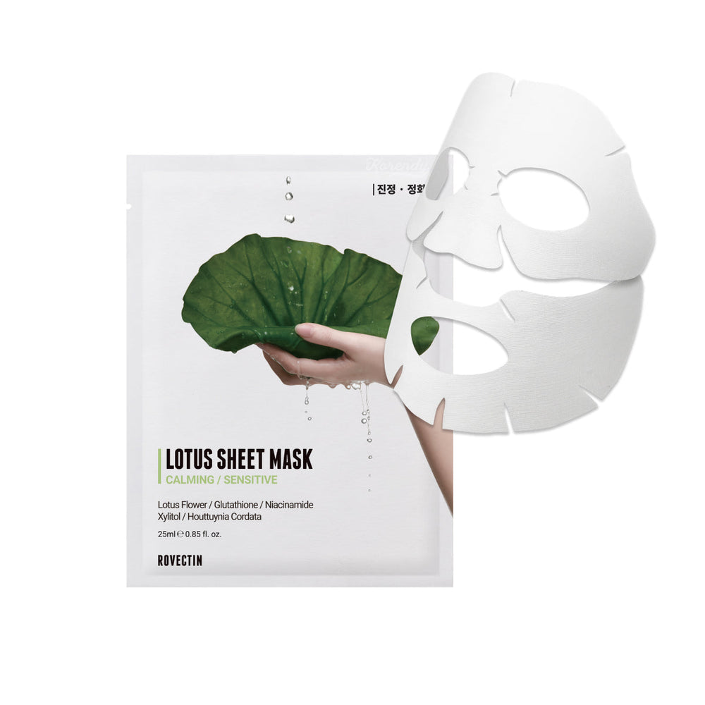 Rovectin Calming Lotus Sheet Mask Soothing Moisture 25ml x 5 Pack
