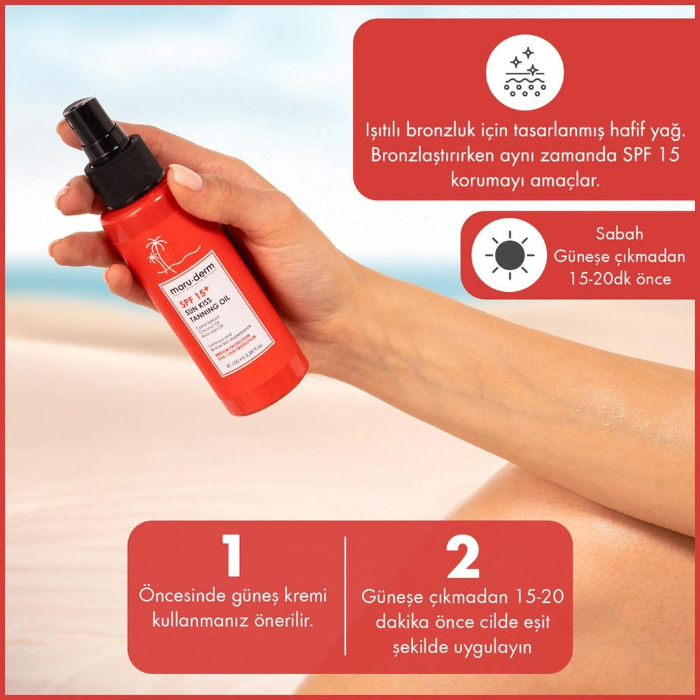 Maruderm SPF 15+ Sun Kiss Tanning Oil with SPF Protection 100 ml