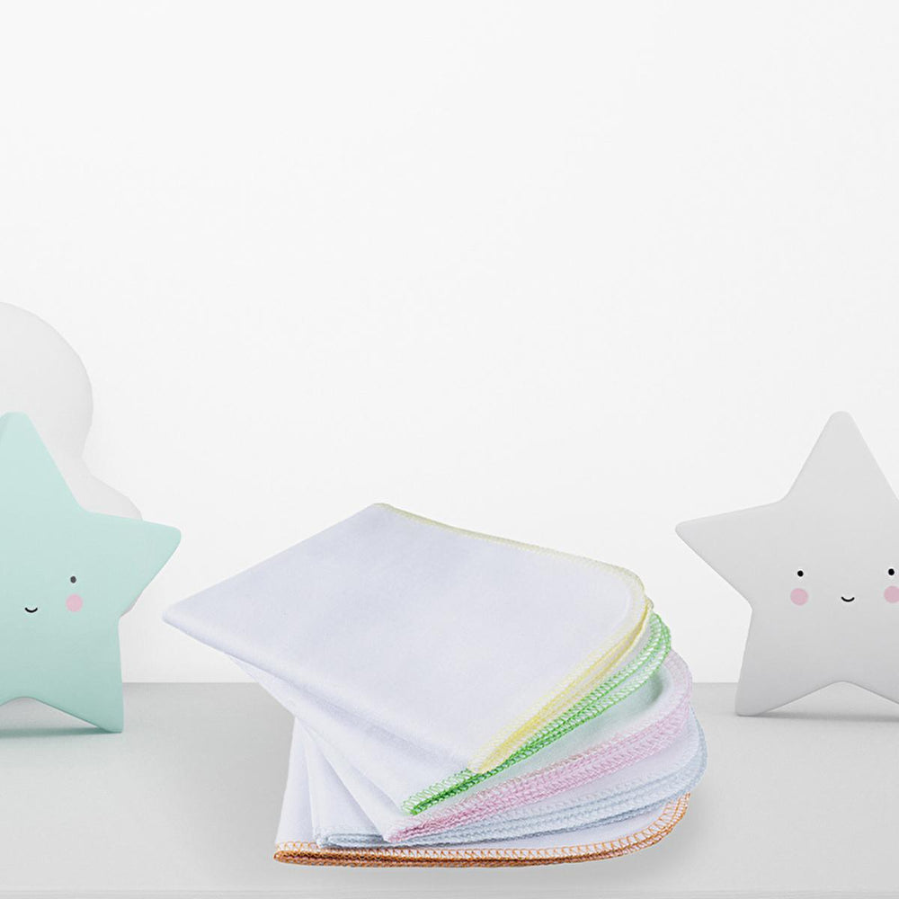 Babyjem Baby Bib - 10 Pack Soft Cotton Face Cloths for Newborns - Gentle, Absorbent, and Portable Baby Essentials - Baby Care
