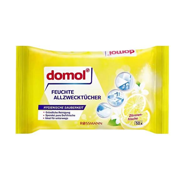 Domol Wet Wipes for Surface Cleaning - 50 Count, Lemon Scented, Eco-Friendly Multi-Purpose Cleaning Wipes Domol 50-Count Lemon Scented Wet Wipes for Cleaning wet wipes for cleaning, surface cleaning wipes, lemon scented cleaning wipes, eco-friendly cleaning products, multi-purpose cleaning wipes, household cleaning, hygiene products, sustainable cleaning, cleaning essentials, home cleaning, Domol, FSC certified products
