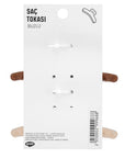 Eklips Frosted Bow Hair Clips Matte Brown & Beige 2 Pack
