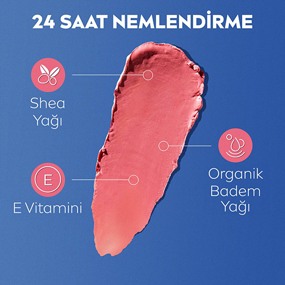 NIVEA Colored Lip Care Cream with SPF30 UV Protection - Moisturizing, Natural Ingredients, 3-in-1 Formula - Lip Balm