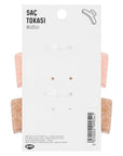 Eklips Frosted Rectangular Hair Claw Clip Pink & Brown