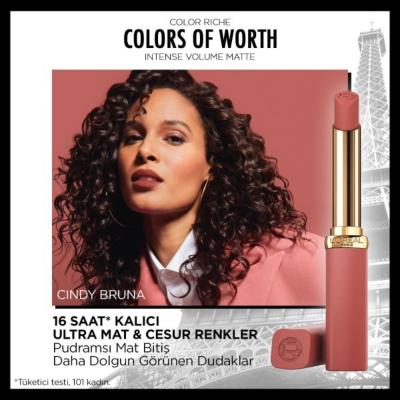 Loreal Paris Color Riche Colors Of Worth Intense Volume Matte Lipstick - 600 Nude Audacious, Long-Lasting Hyaluronic Acid Lip Color Loreal Paris Color Riche Matte Lipstick - Long-Lasting & Moisturizing Loreal Paris Color Riche, Matte Lipstick, Hyaluronic Acid Lipstick, Long-lasting Lip Color, Nude Lipstick, Lip Color, Cosmetics, Makeup, Beauty Products, Moisturizing Lipstick, Matte Finish Lipstick, Lip Care
