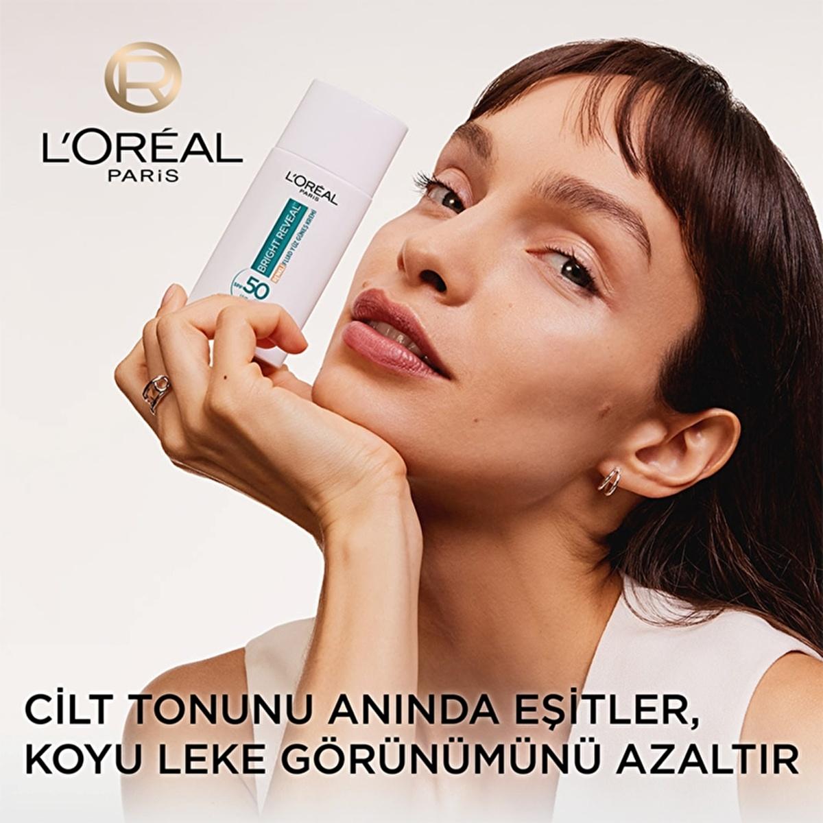 Loreal Paris Bright Reveal SPF 50+ Anti-Dark Spot Colored Fluid Daily Face Sunscreen 50ml - Light Loreal Paris Bright Reveal SPF 50+ Face Sunscreen - Light face sunscreen, SPF 50+ sunscreen, anti-dark spot facial care, daily UV protection for face, colored sunscreen for light skin, non-greasy sunscreen, sunscreen for sensitive skin, skincare, anti-aging, dark spot correction, daily facial protection