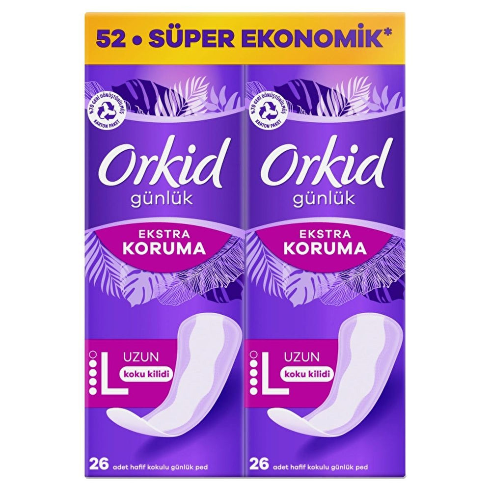Orkid Daily Protection Extra Long Sanitary Pads with Odor Control - 52 Count - Hygiene Products